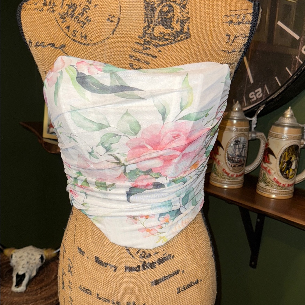 Floral Strapless Top